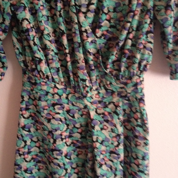 Vintage Green Silky Madison Rowen Wrap Dress - Picture 7 of 8